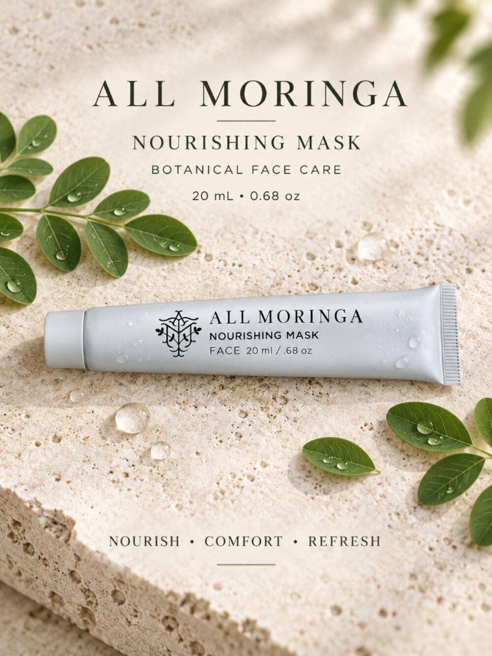 All Moringa Nourishing Face Mask 20ml Hydrating Skincare Travel Size
